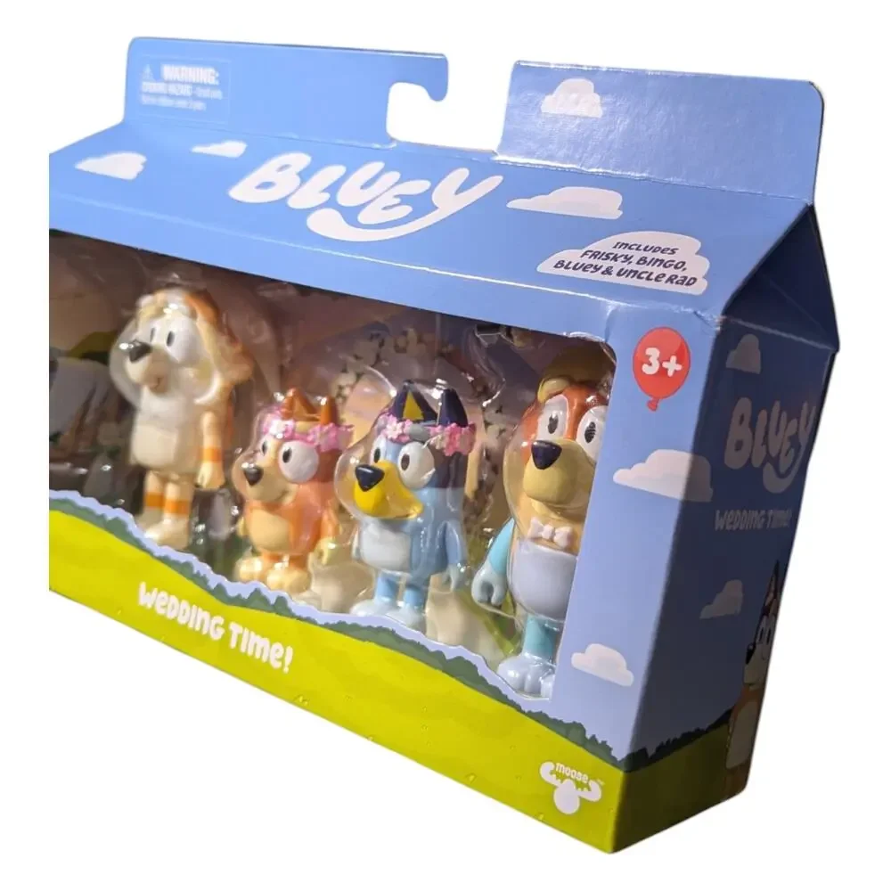 Bluey Wedding Time 4-Pack Uncle Rad Aunt Frisky Flower Girl Bingo Brand New